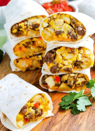Make-Ahead Breakfast Burritos (Freezer Breakfast Burritos) Story Poster Image