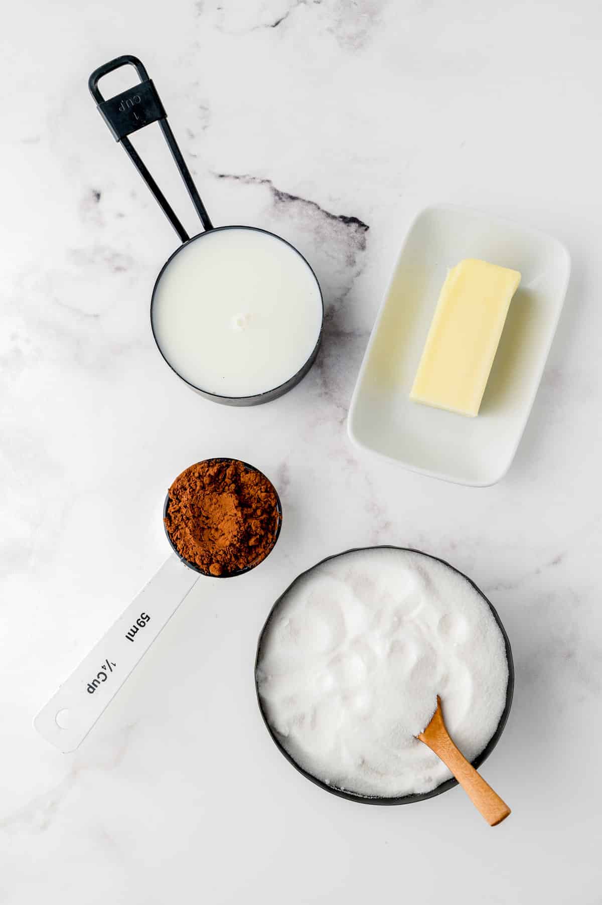 An overhead picture of all of the ingredients needed to make this recipe.