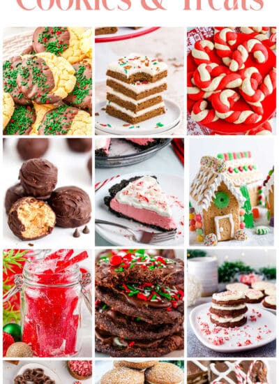 a collage of Christmas cookies & treats