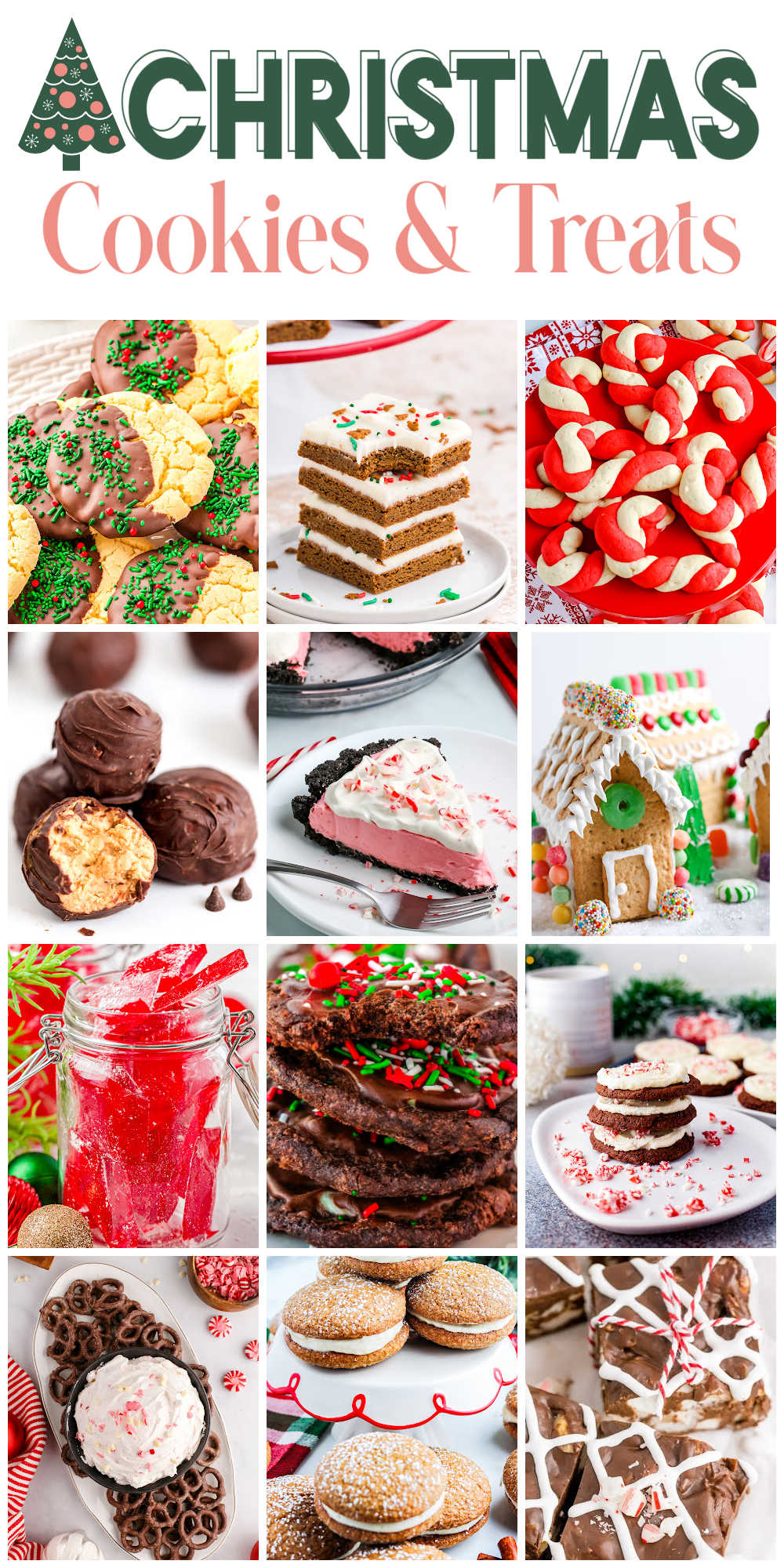 a collage of Christmas cookies & treats