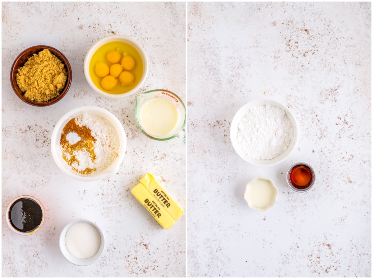 An overhead picture of all of the ingredients needed to make this recipe.