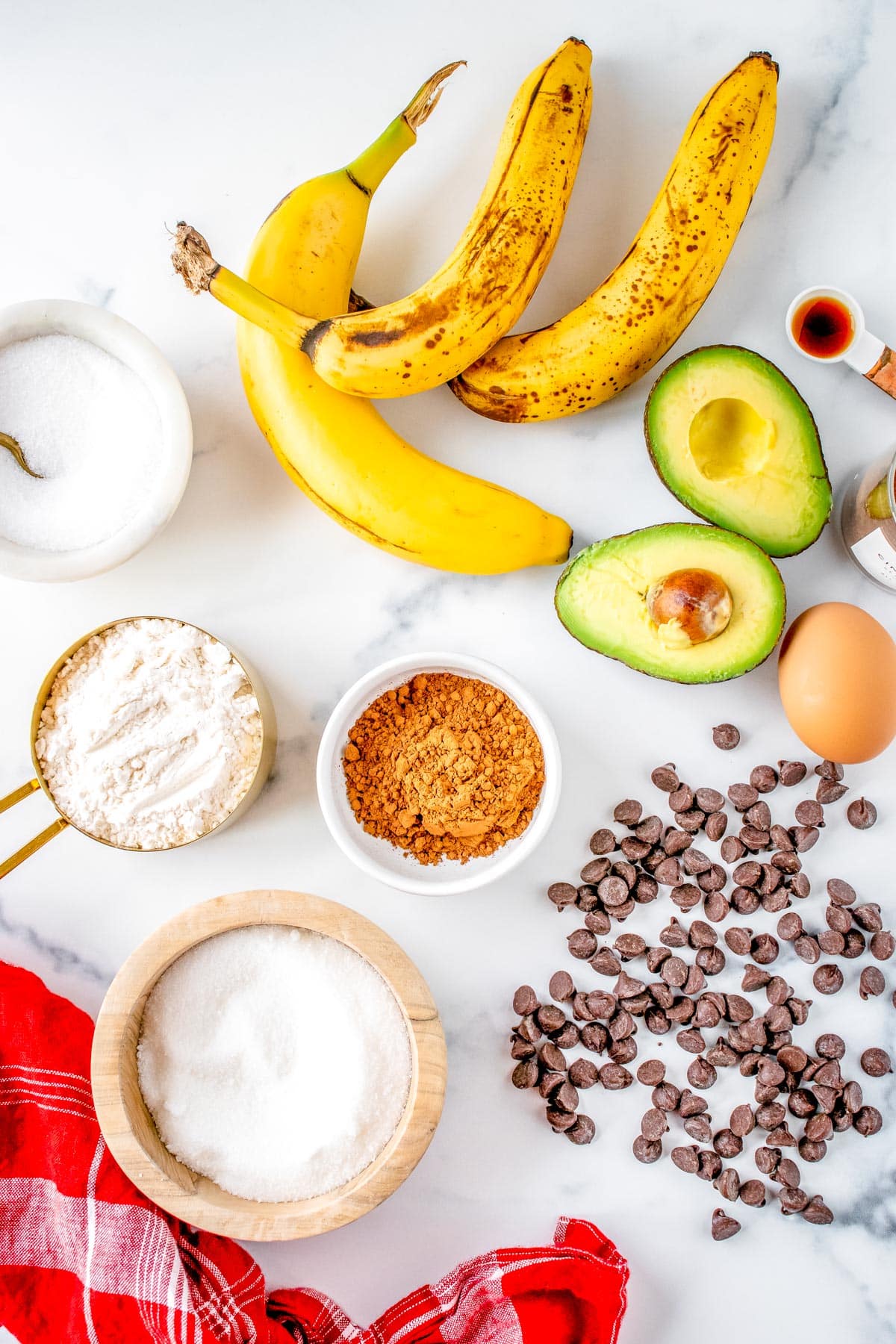 An overhead picture of all of the ingredients needed to make this recipe.