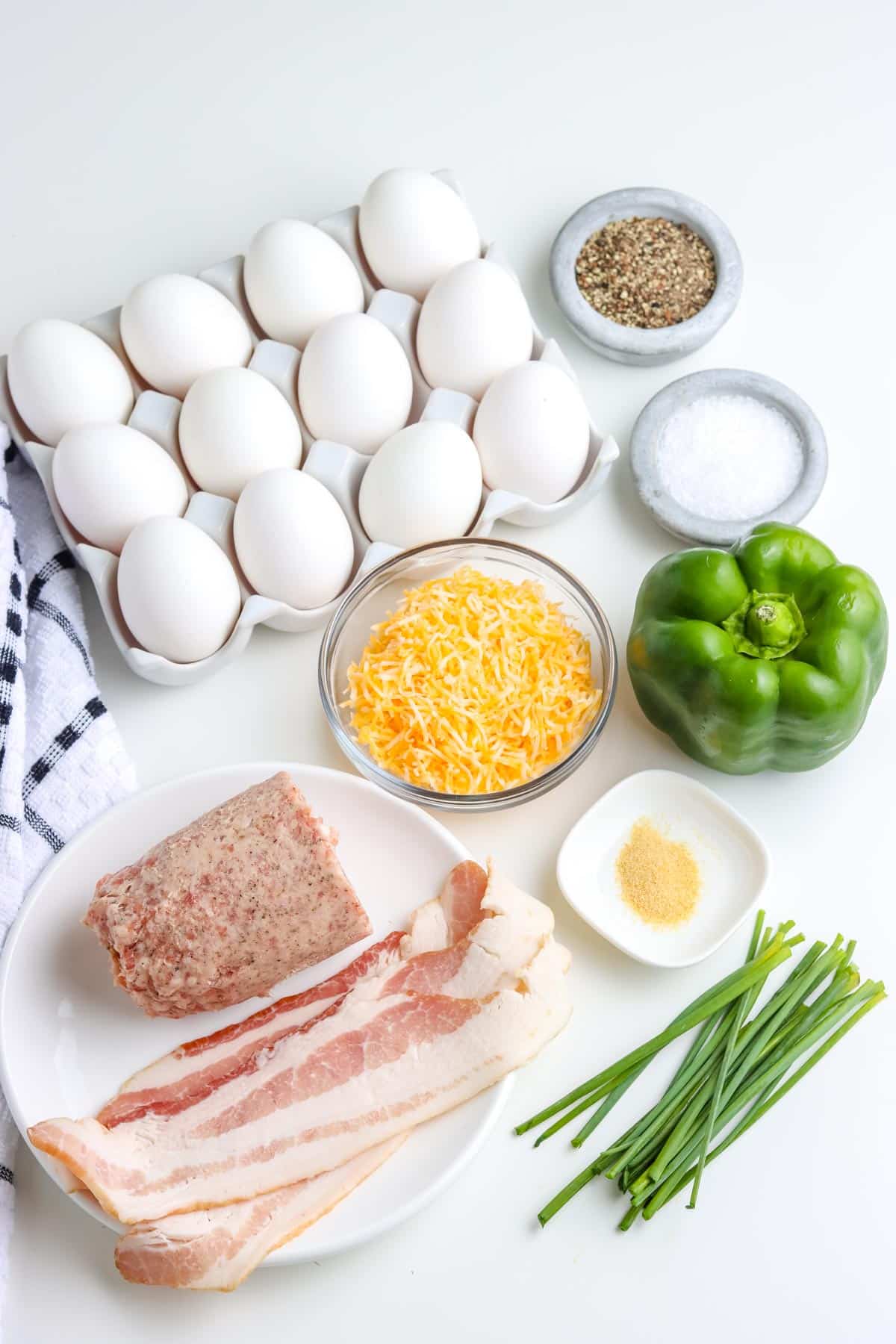 An overhead picture of all of the ingredients needed to make this recipe.