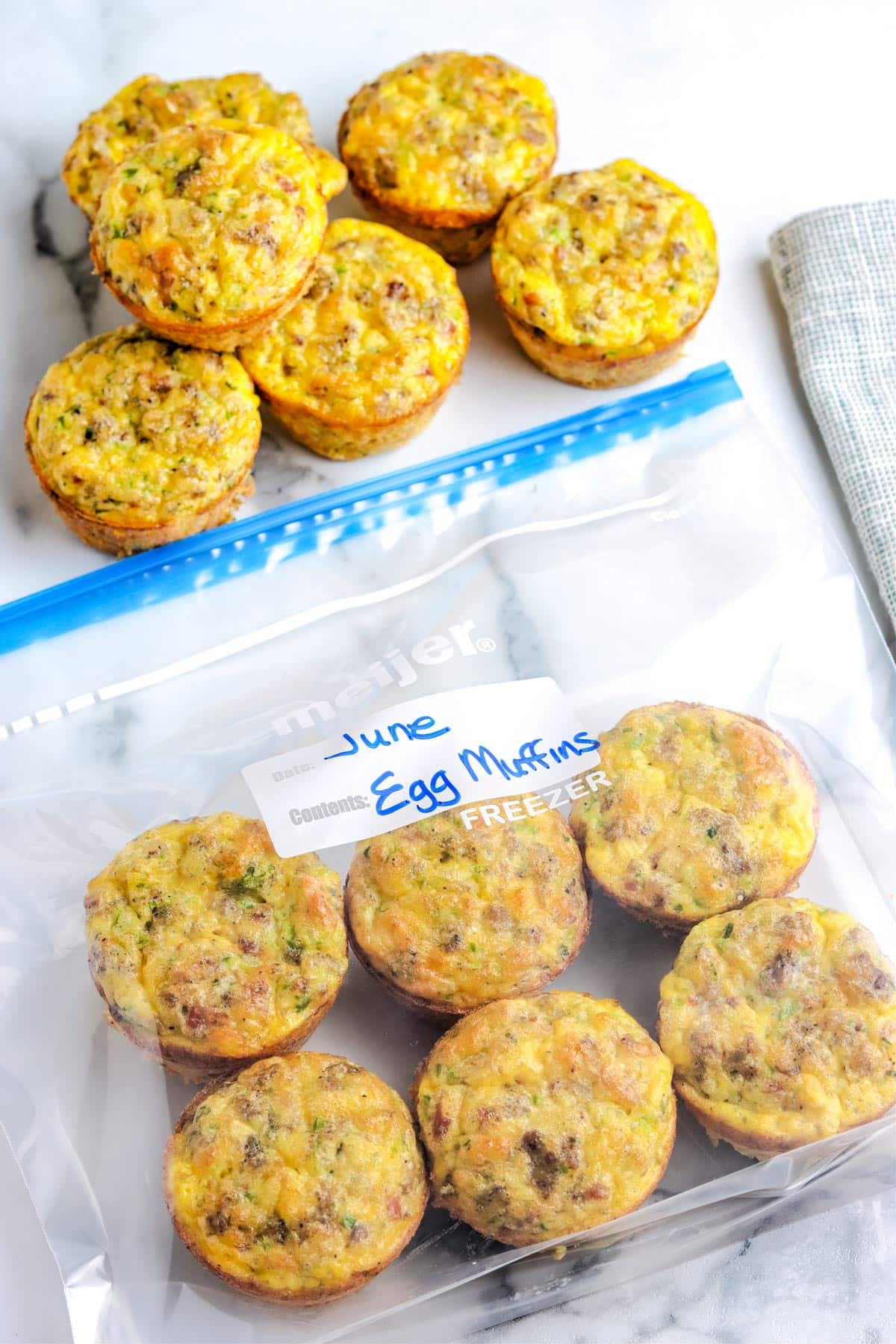 The finished Egg Muffins ready to be frozen.