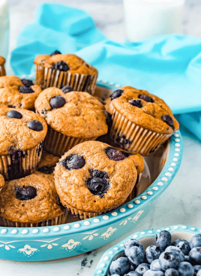 Banana Blueberry Muffin Recipe Story Poster Image