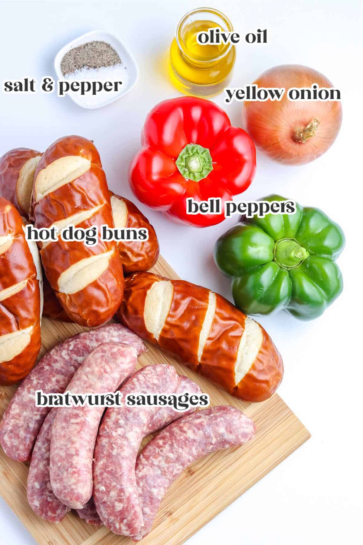 ingredients for making grilled brats