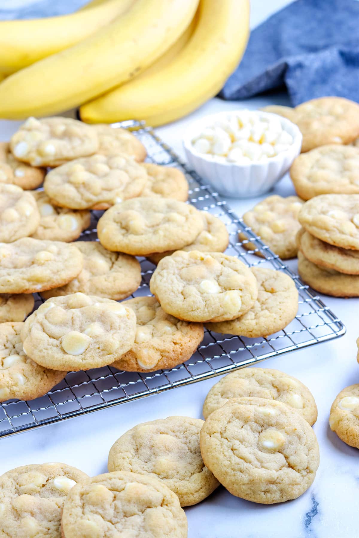 Banana Pudding Cookies on a wire rack. 