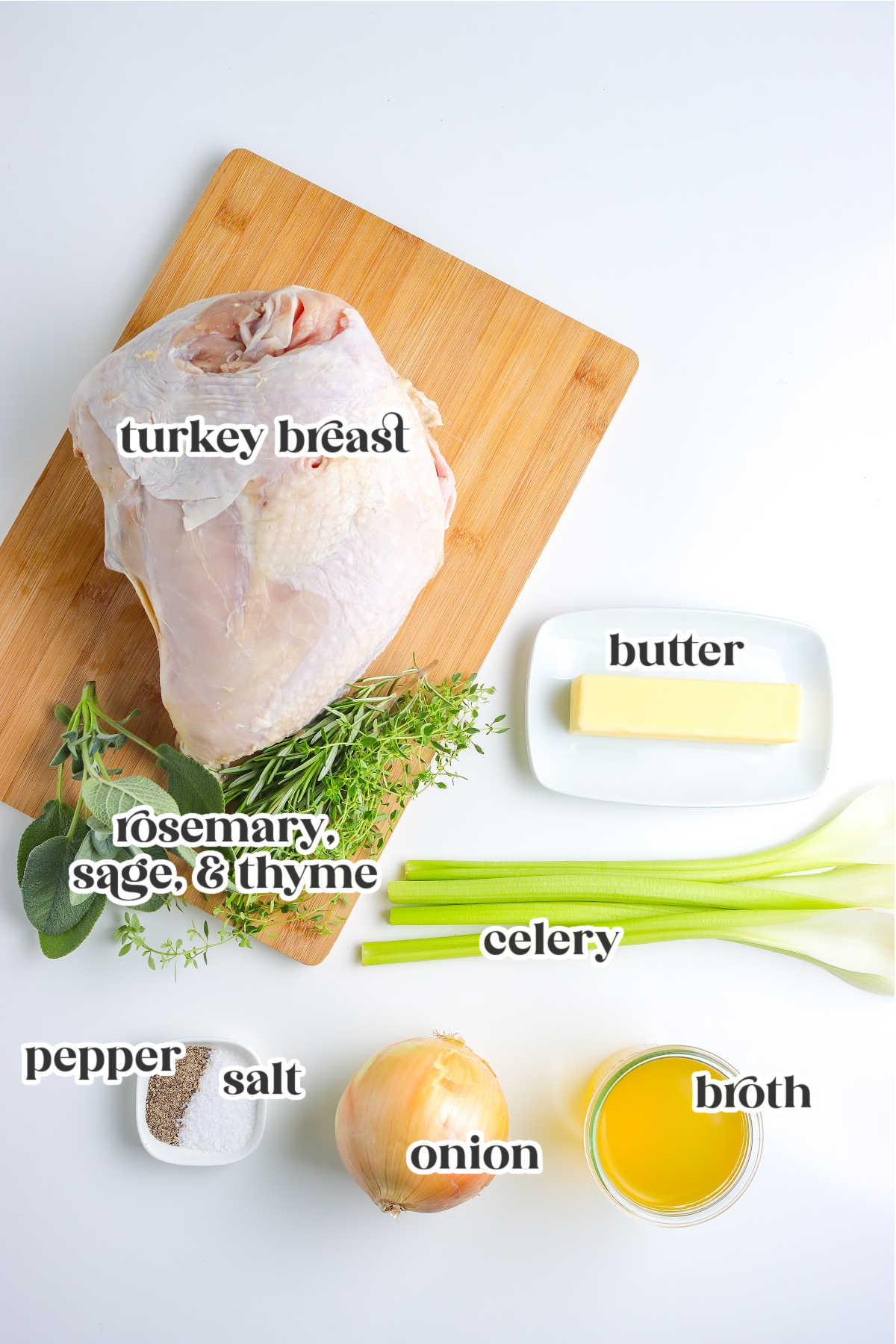 ingredients for grilled turkey breast with text overlay
