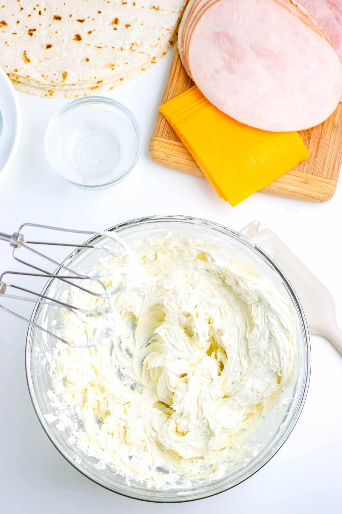 The cream cheese mixture combined.