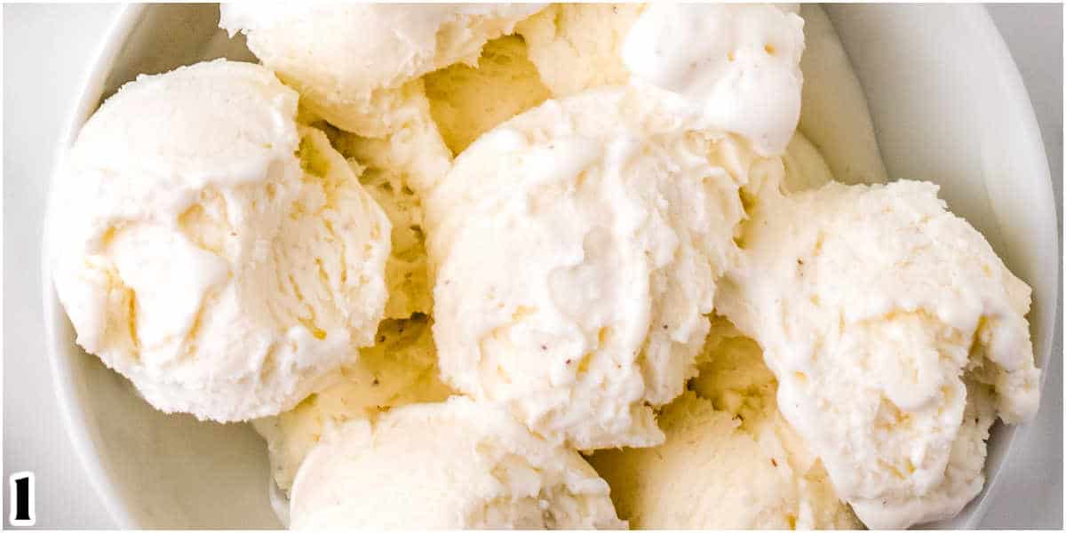 Ice cream in a bowl softening.