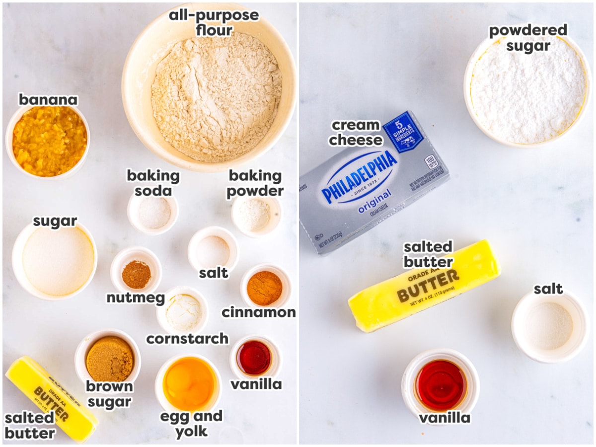 The ingredients needed to make this recipe and labeled with text overlay.