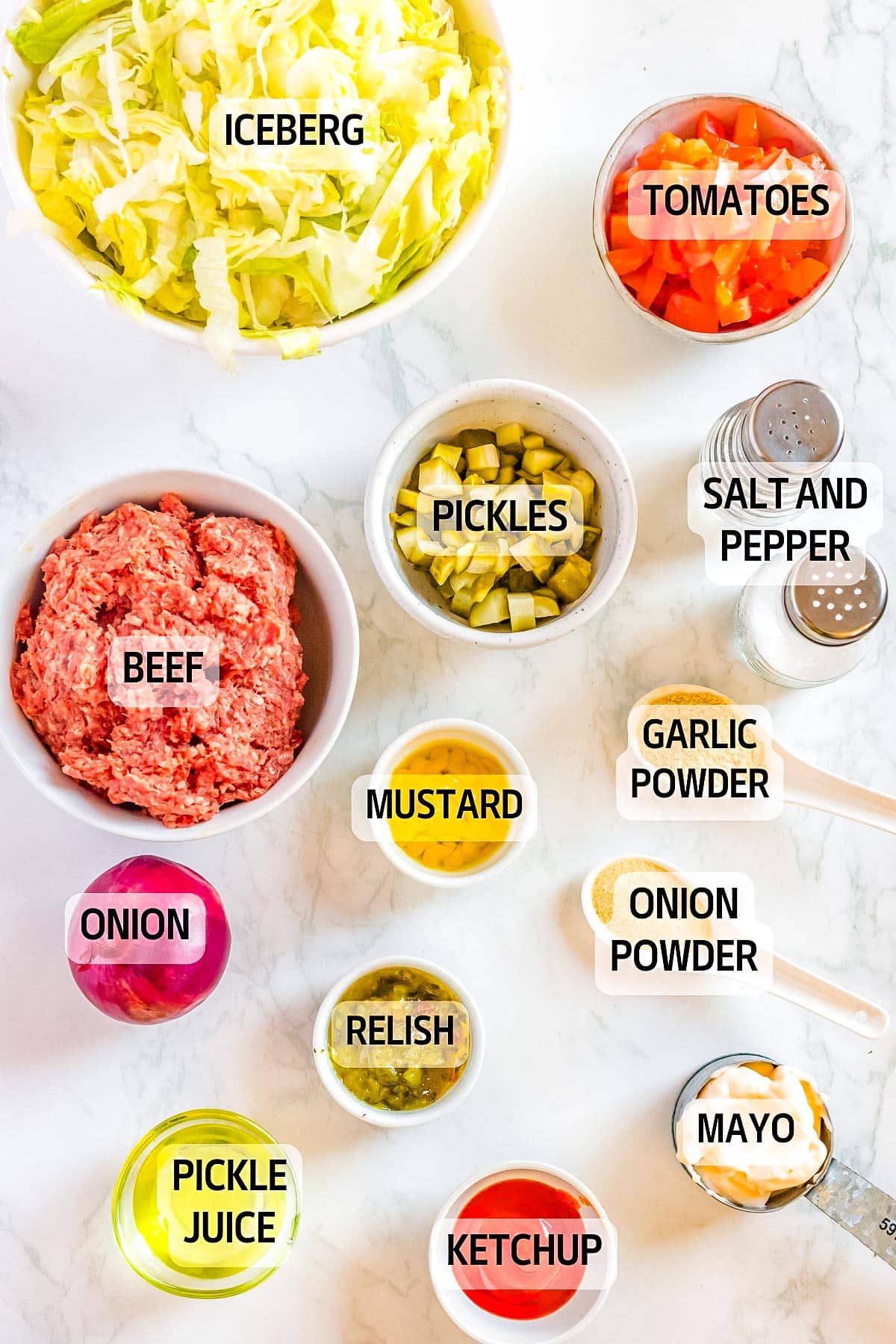 The ingredients needed to make this recipe with text overlay for Pinterest.