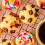 Mini Pancake Bites on a wire rack.