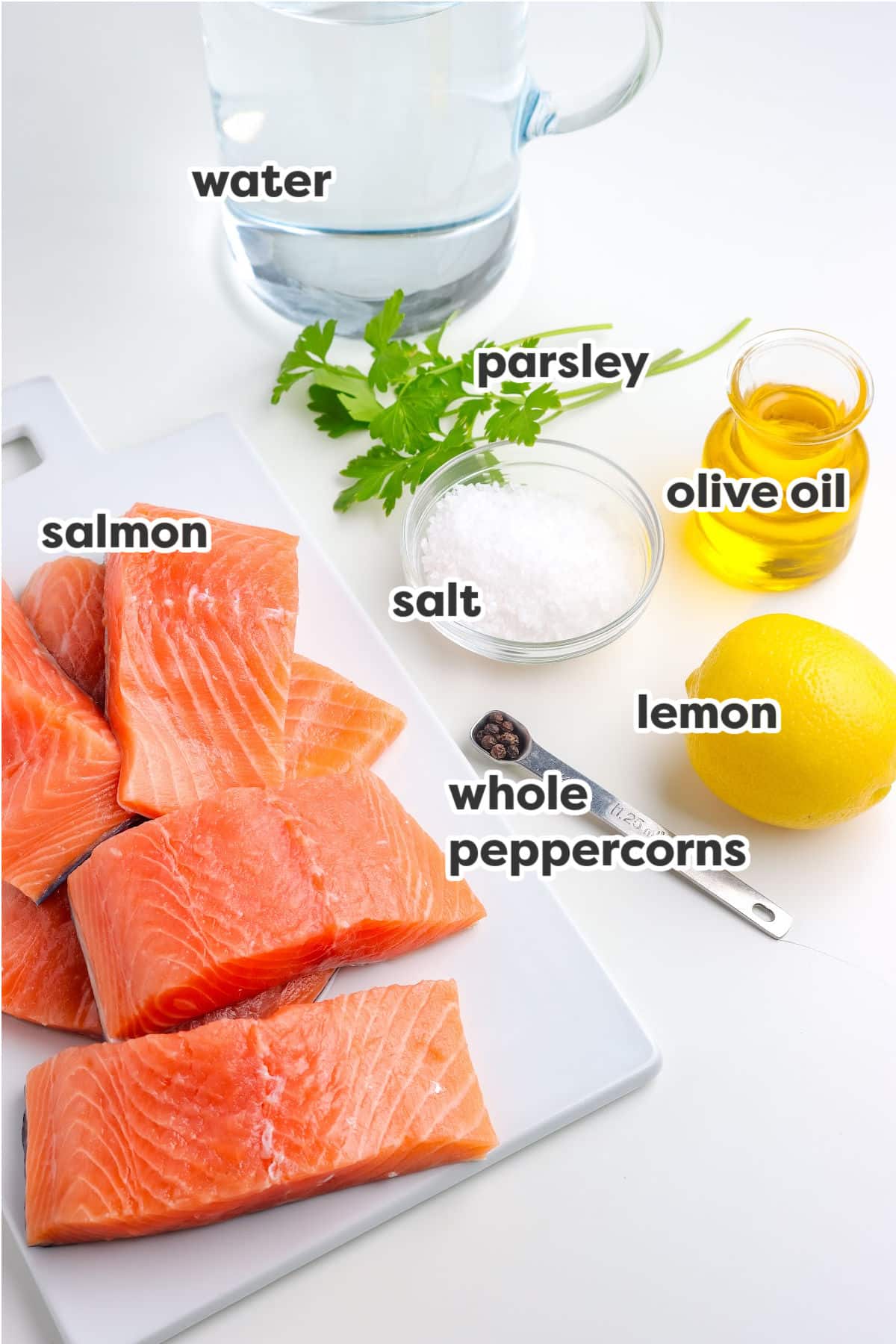 ingredients for making grilled lemon salmon