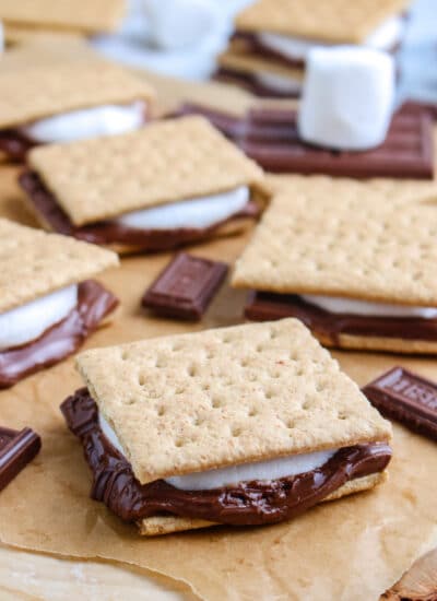 a platter of grilled s'mores
