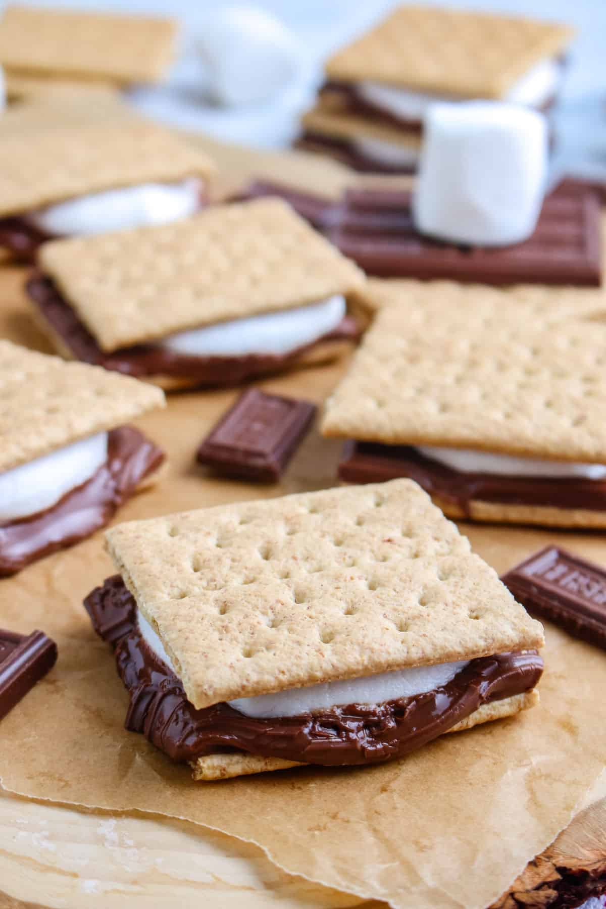 a platter of grilled s'mores