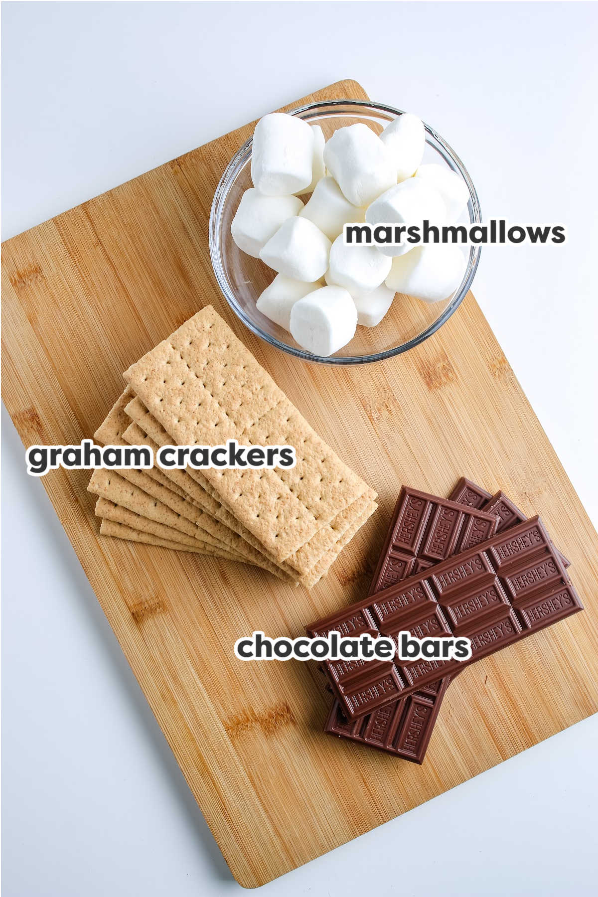 ingredients for making grilled s'mores