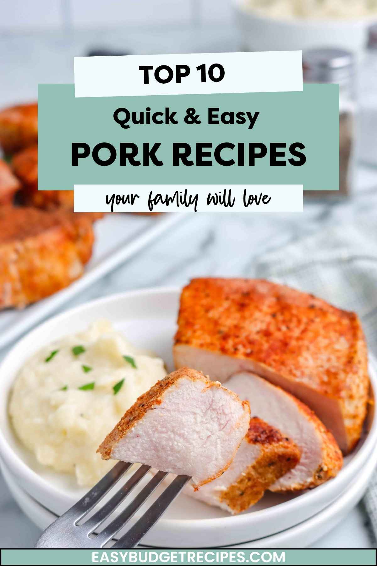 baked pork chops with text overlay