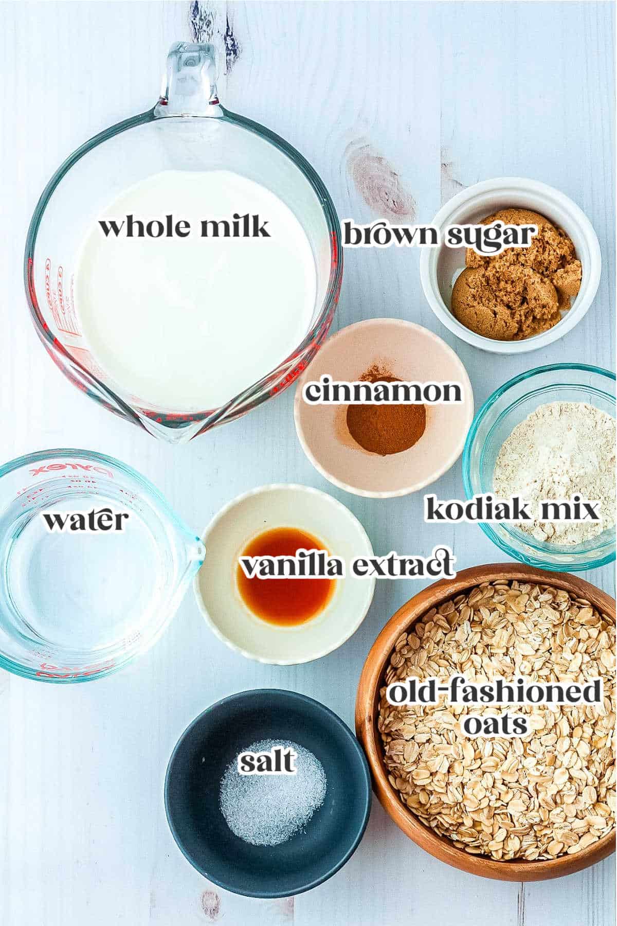 ingredients for oatmeal breakfast cups with text overlay