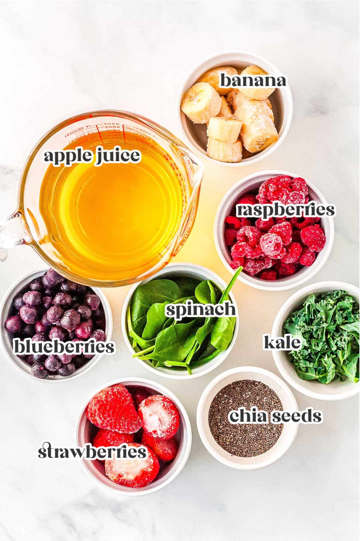 ingredients for making smoothie packs with text overlay